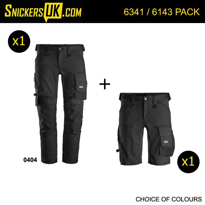 Snickers AllRoundWork Stretch Non Holster Pocket Trousers & Shorts Pack
