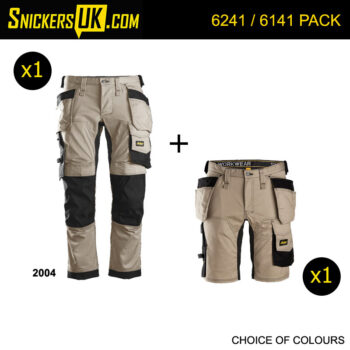 Snickers AllRoundWork Stretch Holster Pocket Trousers & Shorts Pack