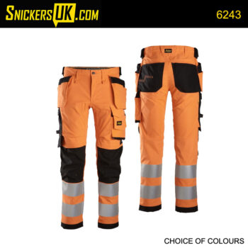 Snickers 6243 AllRoundWork High Vis Stretch Holster Pocket Trousers