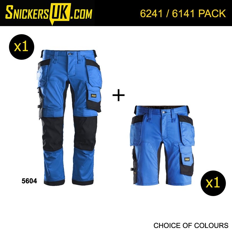 Snickers AllRoundWork Stretch Holster Pocket Trousers & Shorts Pack