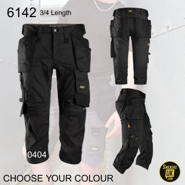 Snickers 6142 AllRoundWork Stretch Holster Pocket 3/4 Pirate Trousers