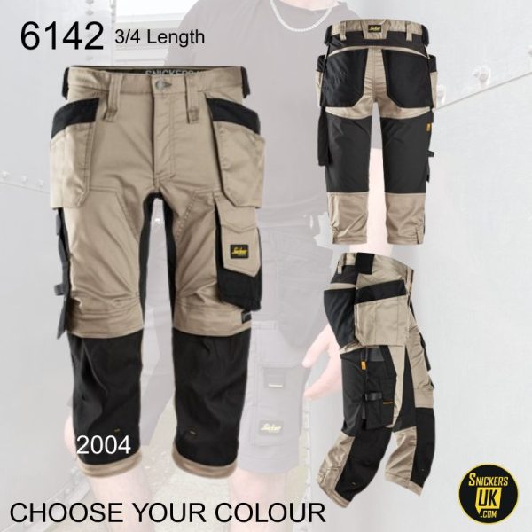 Snickers 6142 AllRoundWork Stretch Holster Pocket 3/4 Pirate Trousers