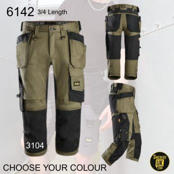 Snickers 6142 AllRoundWork Stretch Holster Pocket 3/4 Pirate Trousers