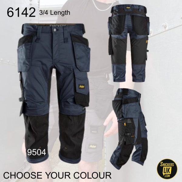 Snickers 6142 AllRoundWork Stretch Holster Pocket 3/4 Pirate Trousers