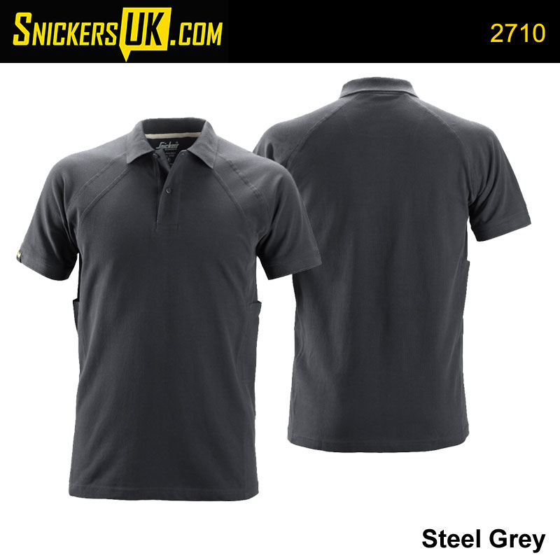 2710 Farbe Steel Grey/Base Grö Snickers Workwear Polo Shirt mit MultiPockets™ 