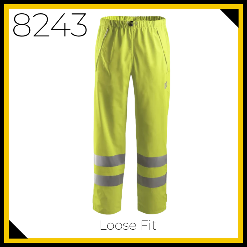 Snickers 8243 High-Vis PU Class 2 Rain Trousers