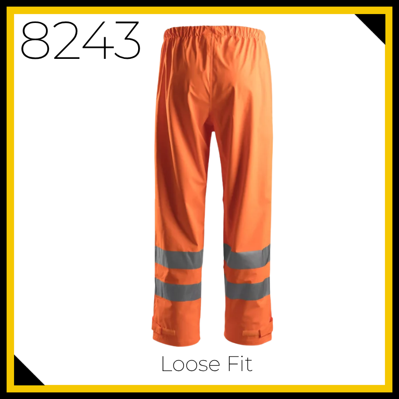 Snickers 8243 High-Vis PU Class 2 Rain Trousers