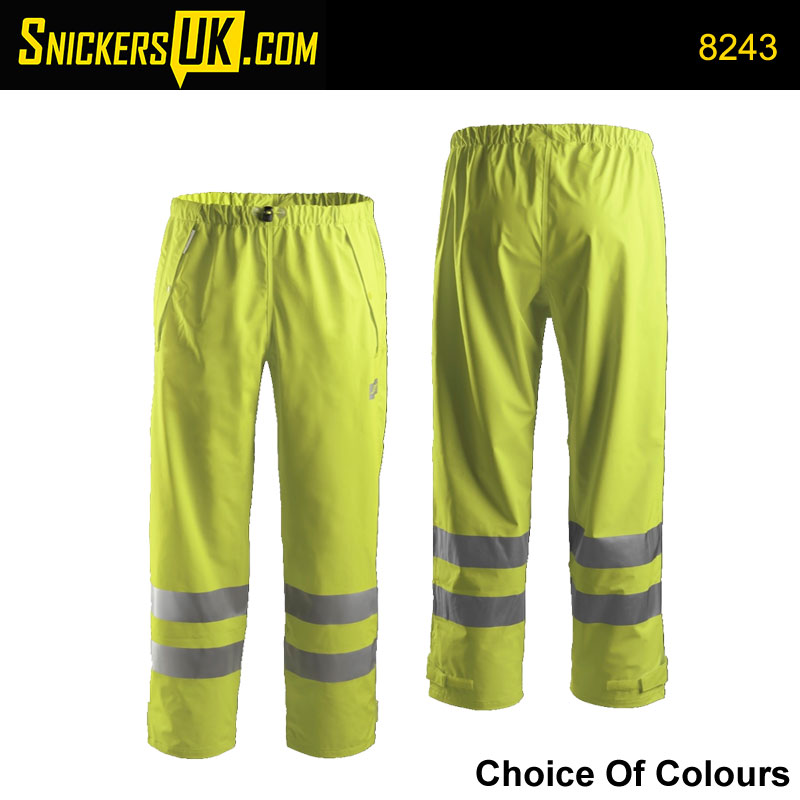 Snickers 8243 High-Vis PU CL2 Rain Trousers