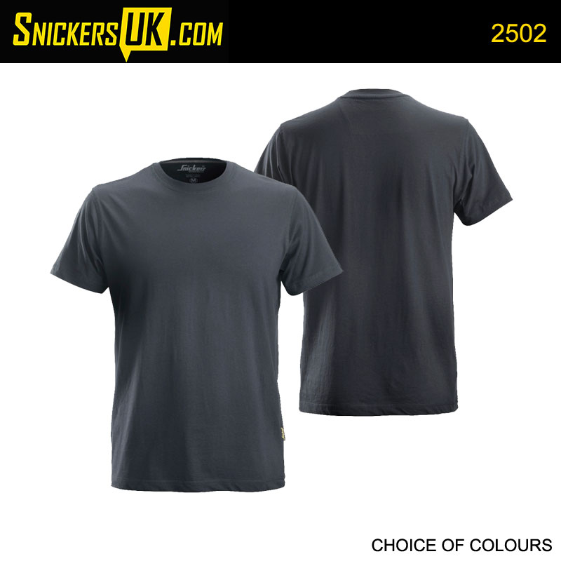 Snickers 2502 Classic Crew Neck T-Shirt Steel Grey 100% Combed Cotton 