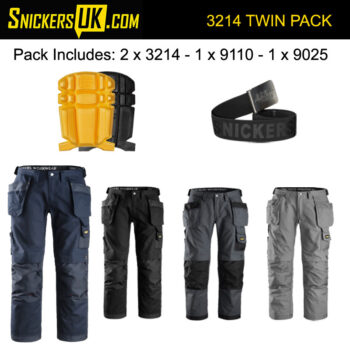 Snickers 3214 Canvas+ Holster Pocket Trousers Pack - Snickers Workwear