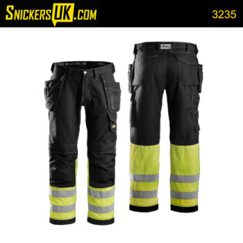 Snickers 3235 High-Vis Cotton Holster Pocket Trousers - Snickers Workwear