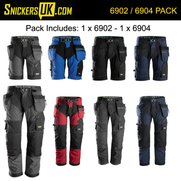 Snickers FlexiWork Holster Pocket Trousers & Shorts Pack - Snickers Workwear