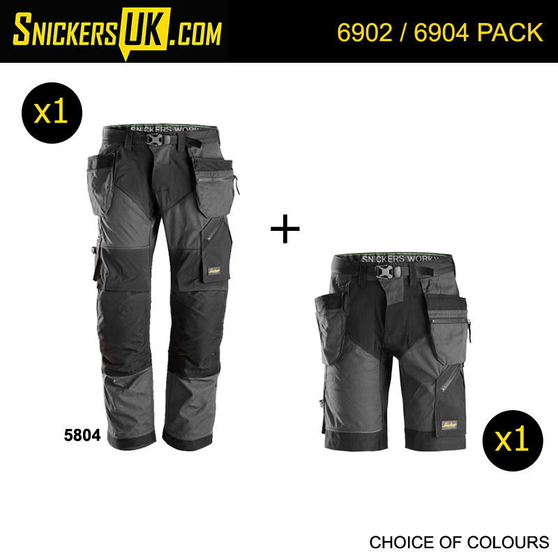 Snickers Flexiwork Softshell Premium Stretch Work Trousers With Holster  Pockets-6940 Kneepad Trousers Active-Workwear