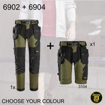Snickers FlexiWork Holster Pocket Trousers & Shorts Pack
