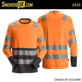 Snickers 2433 AllroundWork High-Vis Long Sleeve T-Shirt