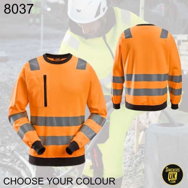 Snickers 8037 AllRoundWork High Vis Sweatshirt