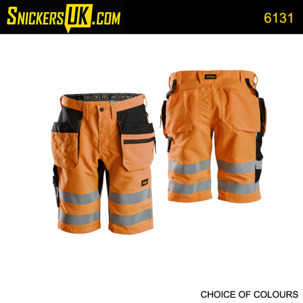 Snickers 6131 LiteWork High Vis Holster Pocket Shorts