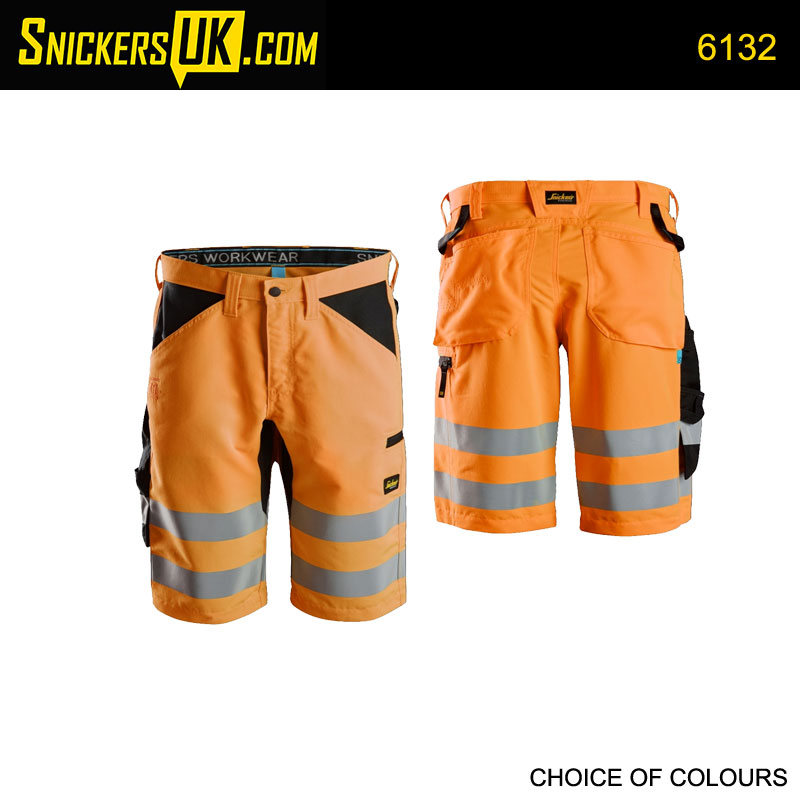 Snickers 6132 LiteWork High Vis Non Holster Shorts
