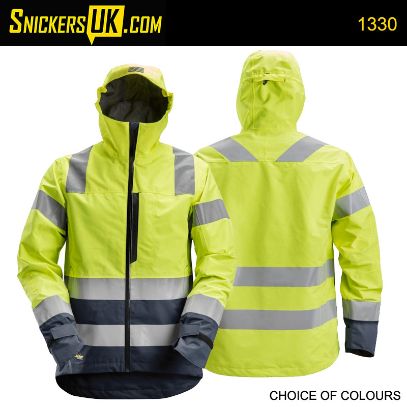 Snickers 1330 AllRoundWork High Vis Waterproof Shell Jacket