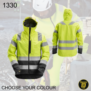 Snickers 1330 AllRoundWork High Vis Waterproof Shell Jacket