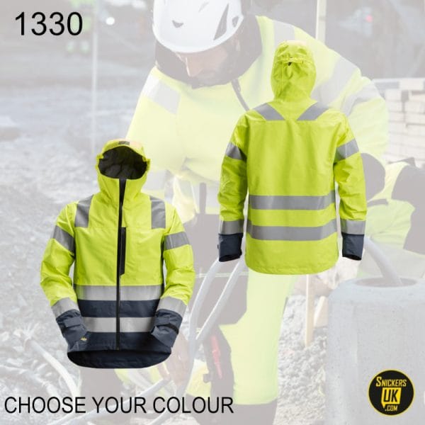 Snickers 1330 AllRoundWork High Vis Waterproof Shell Jacket