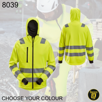 Snickers 8039 AllRoundWork High Vis Zip Hoodie