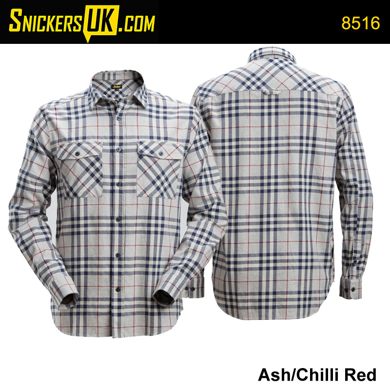 Snickers 8516 AllRoundWork Flannel Long Sleeve Checked Shirt