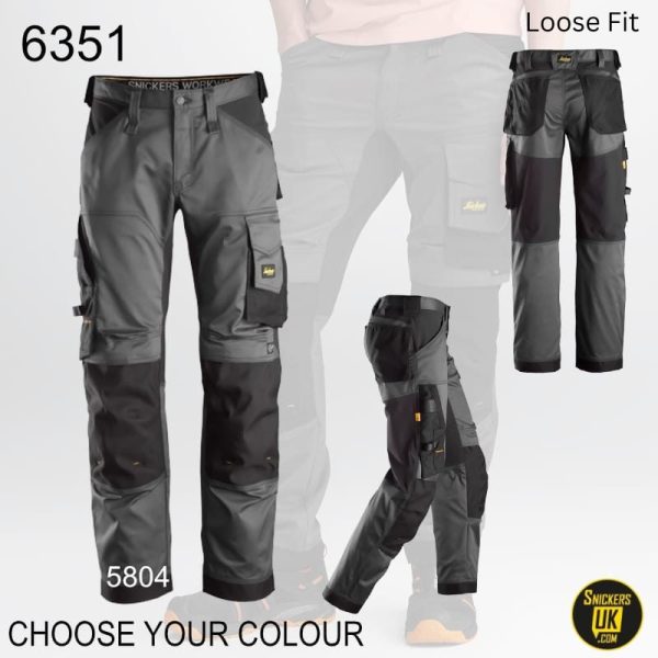 Snickers 6351 AllRoundWork Stretch Loose Fit Non Holster Pocket Trousers
