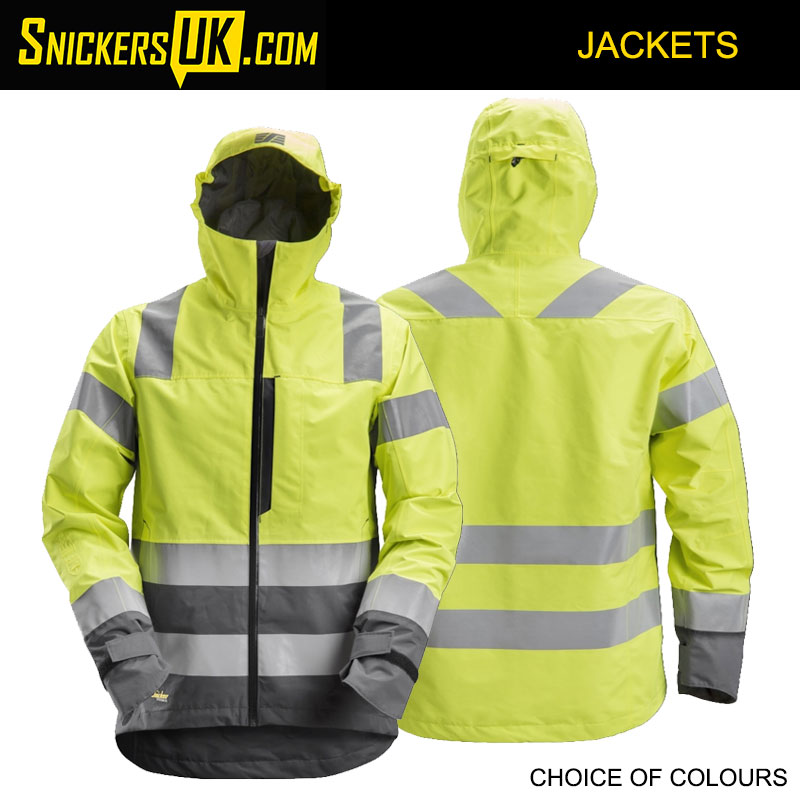 Snickers 1330 AllRoundWork High Vis Waterproof Shell Jacket | Snickers Hi-Vis Jackets