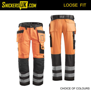 Snickers 3233 High-Vis Holster Pocket Trousers - Snickers Hi Vis Trousers