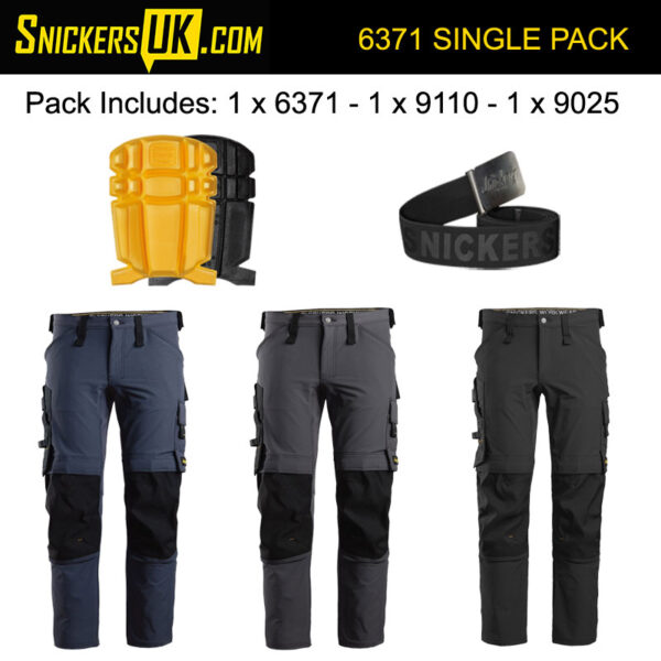 Snickers 6371 AllroundWork Full Stretch Non Holster Pocket Trousers Pack