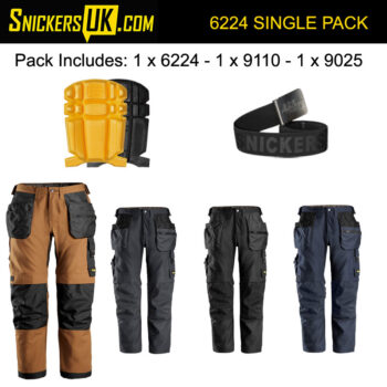 Snickers 6224 AllRoundWork Canvas+ Stretch Work Holster Pocket Trousers Pack