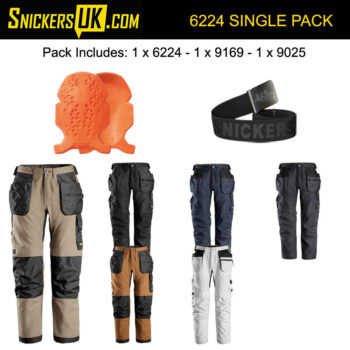 Snickers 6224 AllRoundWork Canvas+ Stretch Work Holster Pocket Trousers Pack