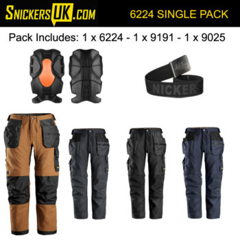 Snickers 6224 AllRoundWork Canvas+ Stretch Work Holster Pocket Trousers Pack - Snickers Workwear