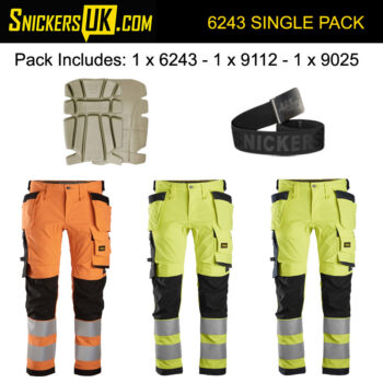 Snickers 6243 AllRoundWork High Vis Stretch Holster Pocket Trousers Pack