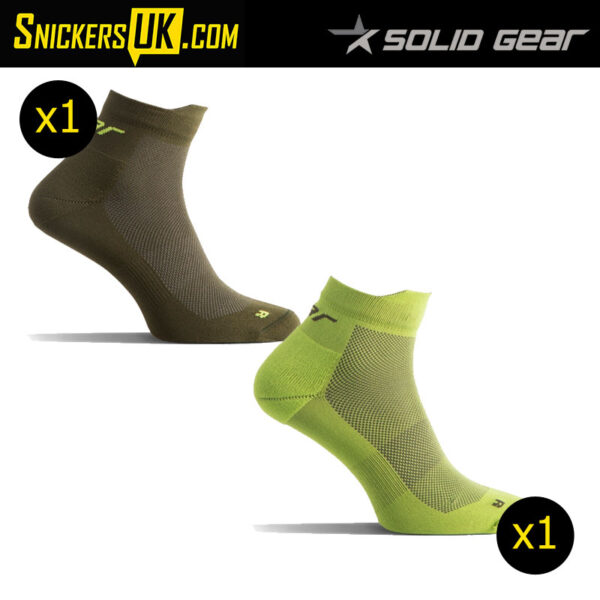 Solid Gear Light Performance Low Green Socks