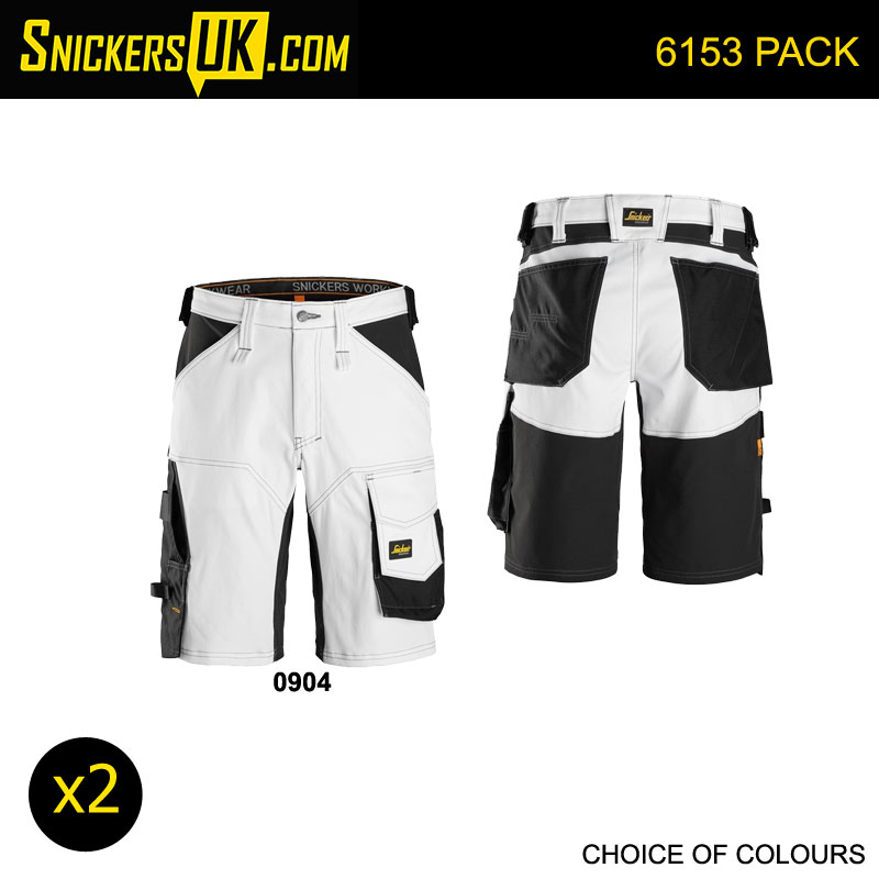 Snickers 6153 AllRoundWork Loose Fit Stretch Non Holster Pocket Shorts Pack