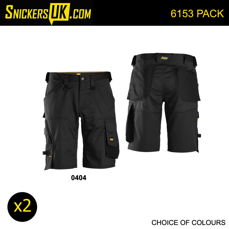 Snickers 6153 AllRoundWork Loose Fit Stretch Non Holster Pocket Shorts Pack