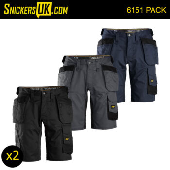 Snickers 6151 AllRoundWork Loose Fit Stretch Holster Pocket Shorts Pack