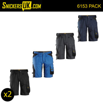 Snickers 6153 AllRoundWork Loose Fit Stretch Non Holster Pocket Shorts Pack - Snickers Workwear