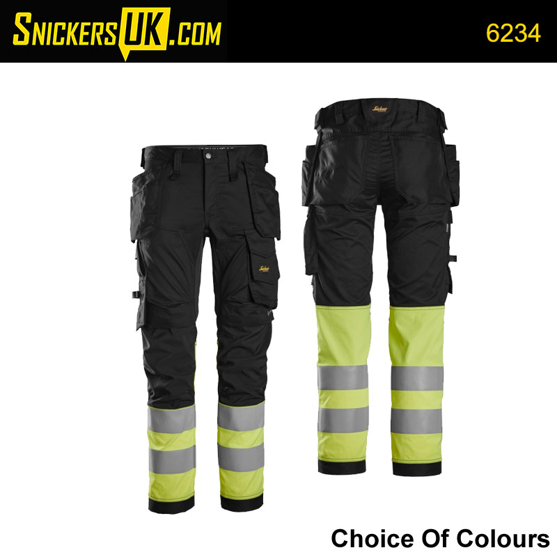 Snickers 6234 High Vis Stretch Holster Pocket Trousers
