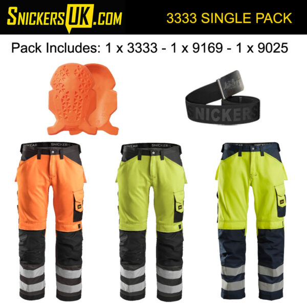 Snickers 3333 Hi-Vis Non Holster Pocket Trousers Pack