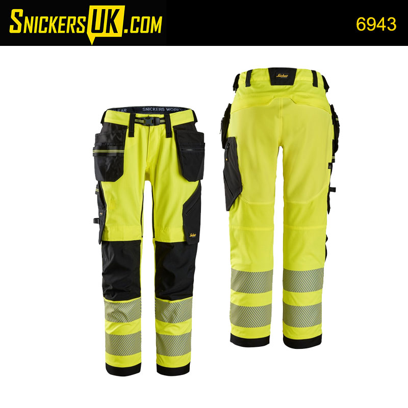 Snickers 6943 High Vis Class 2 Stretch Holster Pocket Trousers