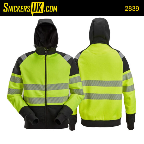 Snickers 2839 High Vis Class 2 Full Zip Hoodie
