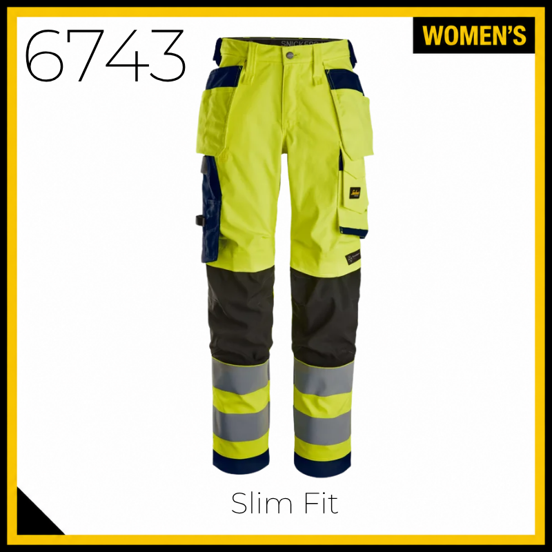 Snickers 6743 Women's High Vis Class 2 Stretch Holster Pocket Trousers