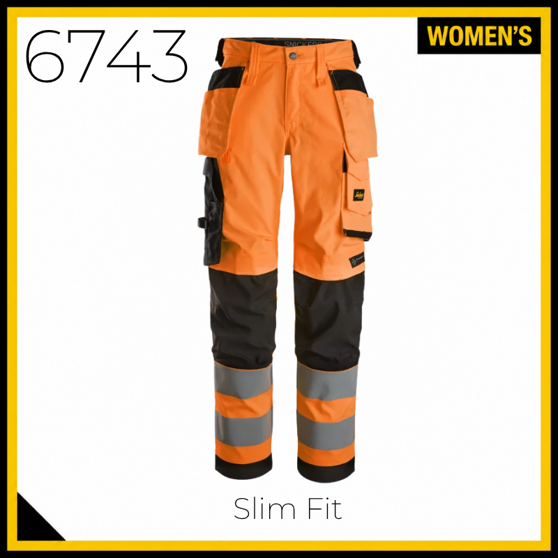 Snickers 6743 Women's High Vis Class 2 Stretch Holster Pocket Trousers