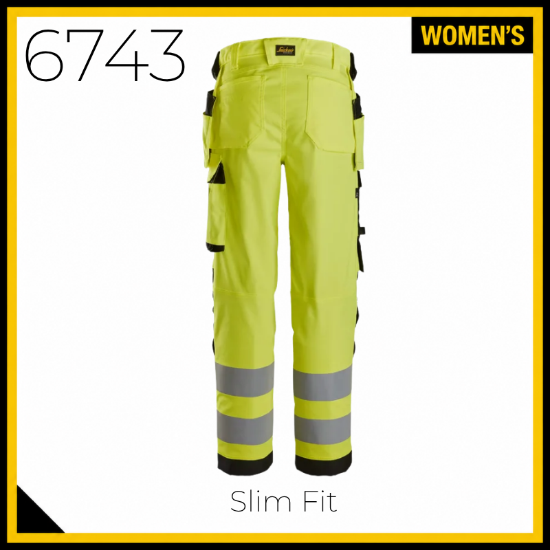 Snickers 6743 Women's High Vis Class 2 Stretch Holster Pocket Trousers