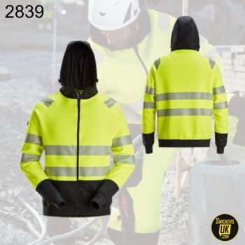 Snickers 2839 High Vis Class 2 Full Zip Hoodie