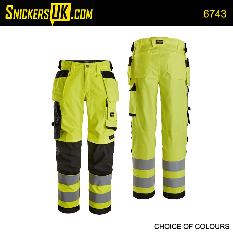 Snickers 6743 Women's High Vis Class 2 Stretch Holster Pocket Trousers