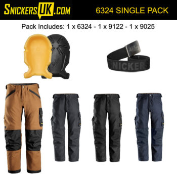 Snickers 6324 AllRoundWork Canvas+ Stretch Work Non Holster Pocket Trousers Pack